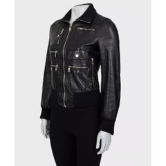 Dolce & Gabbana Black Leather Jacket - IT38 / XS