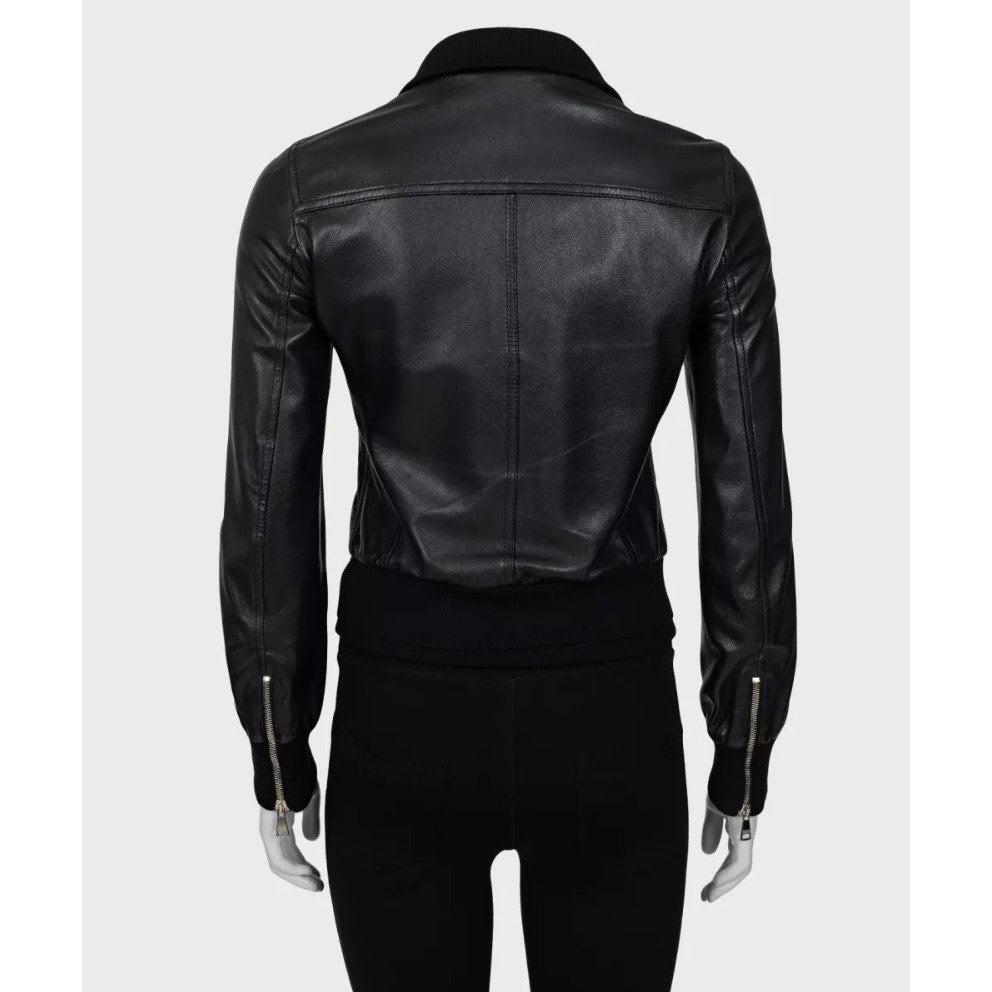 Nero Dolce & Gabbana - Giacca in pelle nera - IT38 / XS in vendita