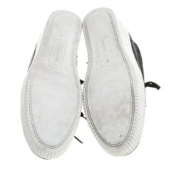 Dolce & Gabbana Black Leather/Lace, and Fabric Wedge Sneakers Size 38.5