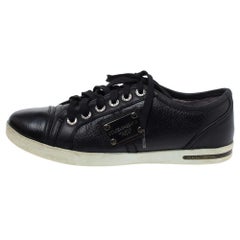 Dolce & Gabbana - Baskets basses à lacets en cuir noir - Taille 37