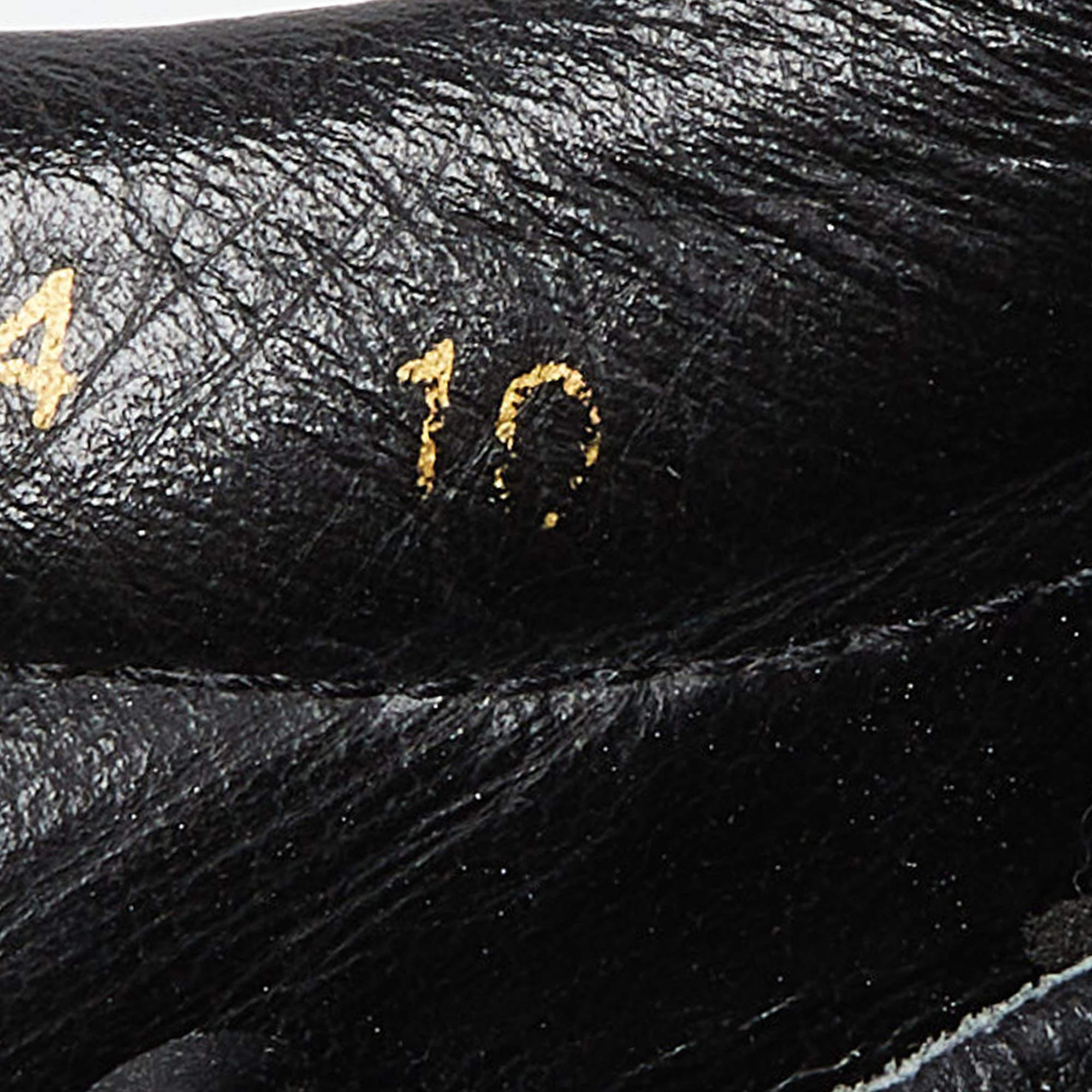 Dolce & Gabbana Black Leather Lace Low Top Sneakers Size 44 For Sale 4