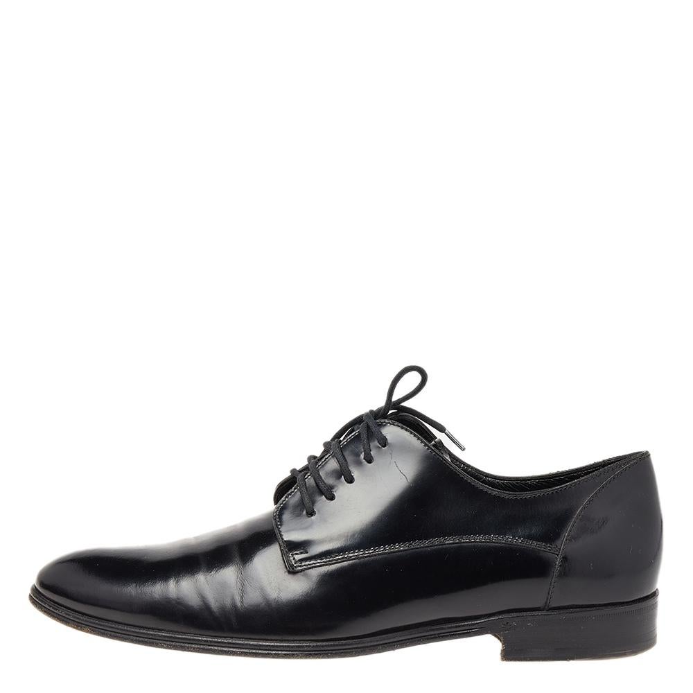 Dolce & Gabbana Black Leather Lace Up Derby Size 39 1