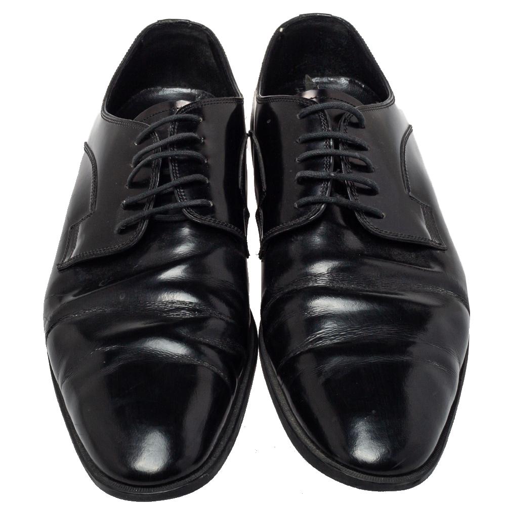 Men's Dolce & Gabbana Black Leather Lace Up Oxford Size 42
