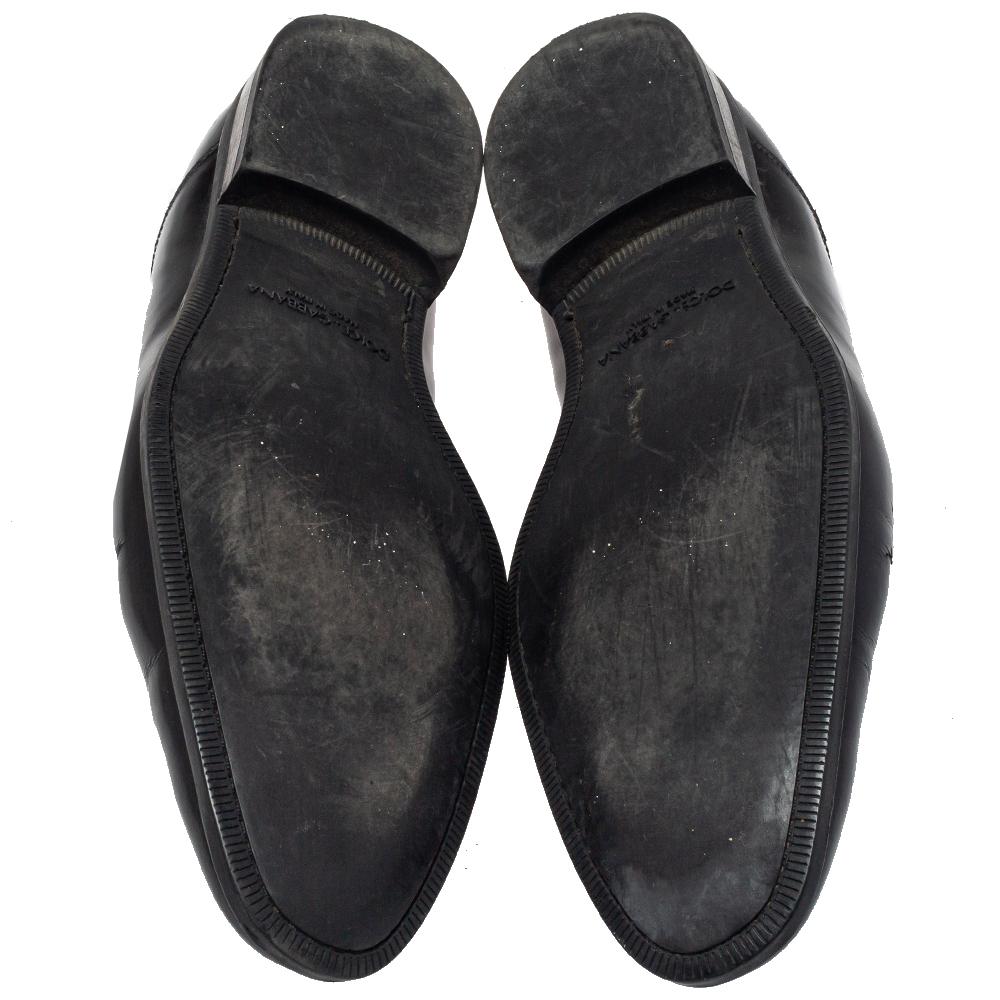 Dolce & Gabbana Black Leather Lace Up Oxford Size 42 3