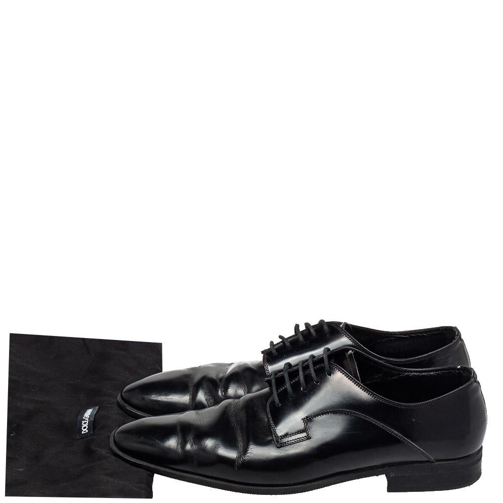Dolce & Gabbana Black Leather Lace Up Oxford Size 42 4