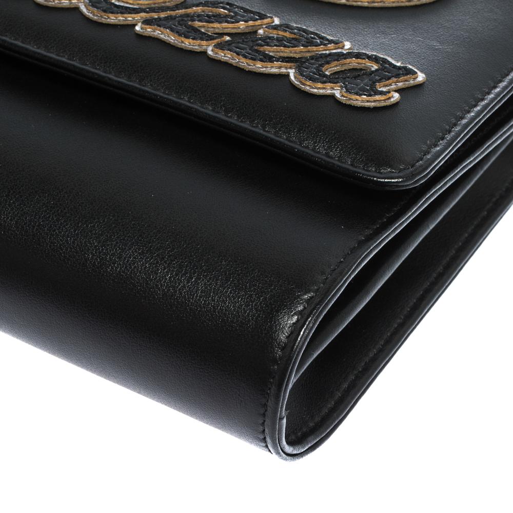 Dolce & Gabbana Black Leather L'amore è Bellezza Chain Clutch 1