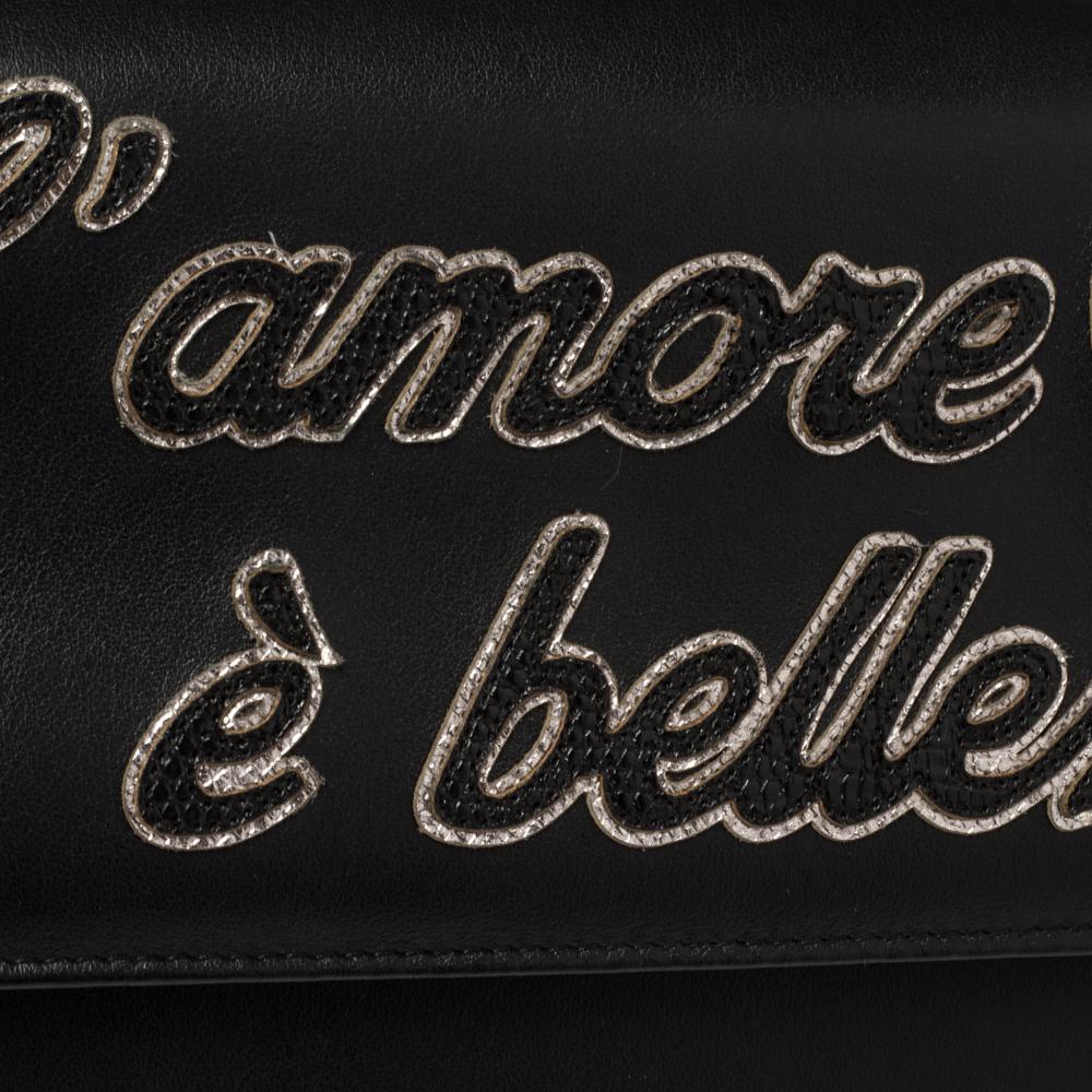 Dolce & Gabbana Black Leather L'amore e' Bellezza Shoulder Bag 3