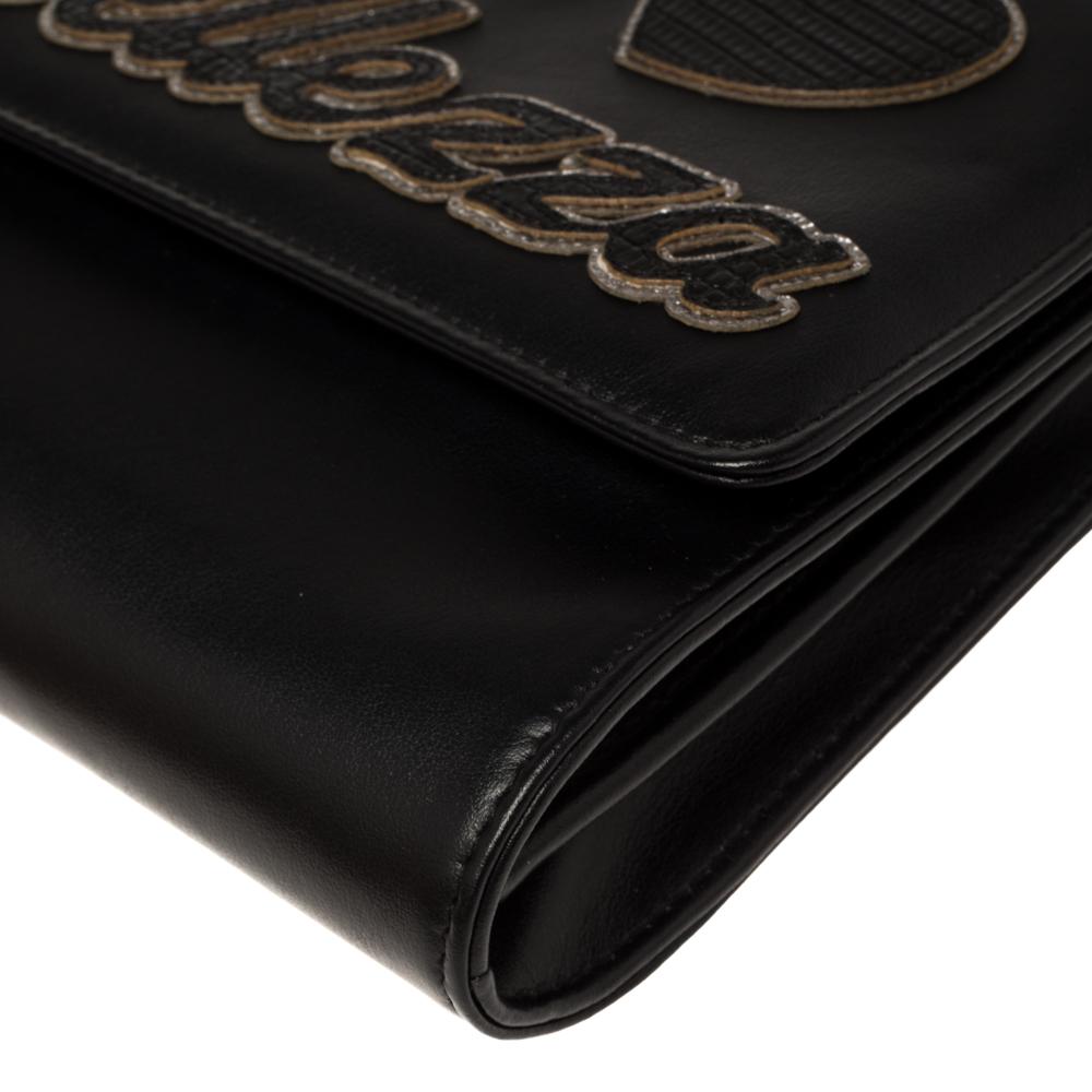 Dolce & Gabbana Black Leather L'amore e' Bellezza Shoulder Bag 4