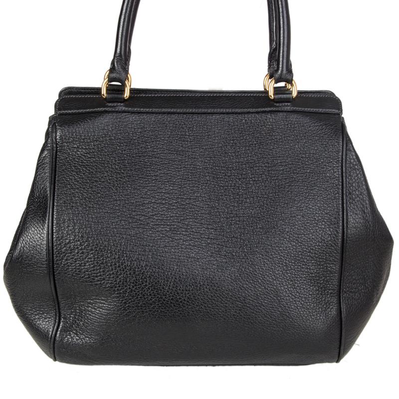 DOLCE & GABBANA black leather LARGE Shoulder Bag In Excellent Condition In Zürich, CH
