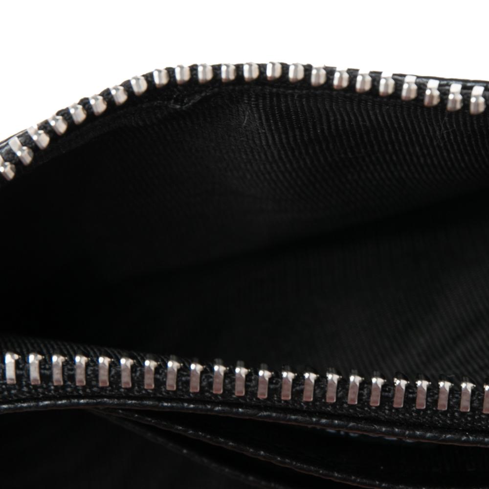 Women's Dolce & Gabbana Black Leather Logo Zip Card Holder