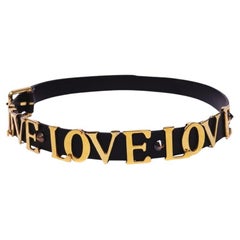 Dolce & Gabbana Ceinture lettres LOVE en cuir noir - M/L