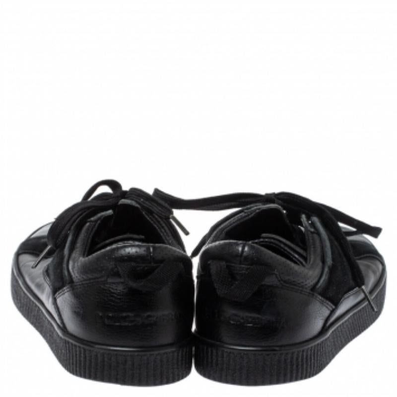 Dolce & Gabbana Black Leather Low Top Sneakers Size 39 For Sale 3