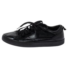Dolce & Gabbana Black Leather Low Top Sneakers Size 39