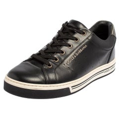 Dolce & Gabbana Black Leather Low Top Sneakers Size 41