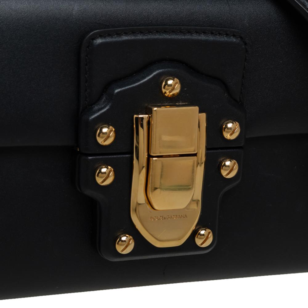 Dolce & Gabbana Black Leather Lucia Chain Shoulder Bag 4