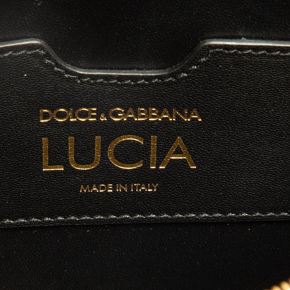 Dolce & Gabbana Black Leather Lucia Embellished Shoulder Bag 7