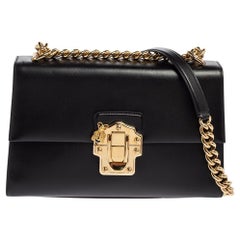 Dolce & Gabbana Black Leather Lucia Shoulder Bag