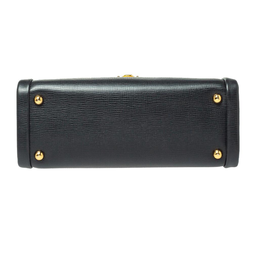 Dolce & Gabbana Black Leather Lucia Top Handle Bag 1