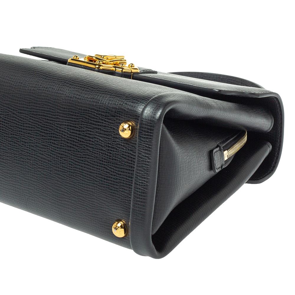 Dolce & Gabbana Black Leather Lucia Top Handle Bag 1