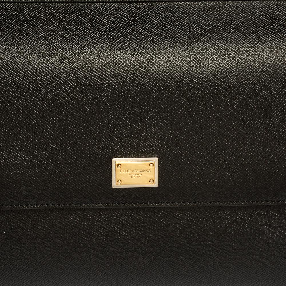 Dolce & Gabbana Black Leather Medium Miss Sicily Bag 3