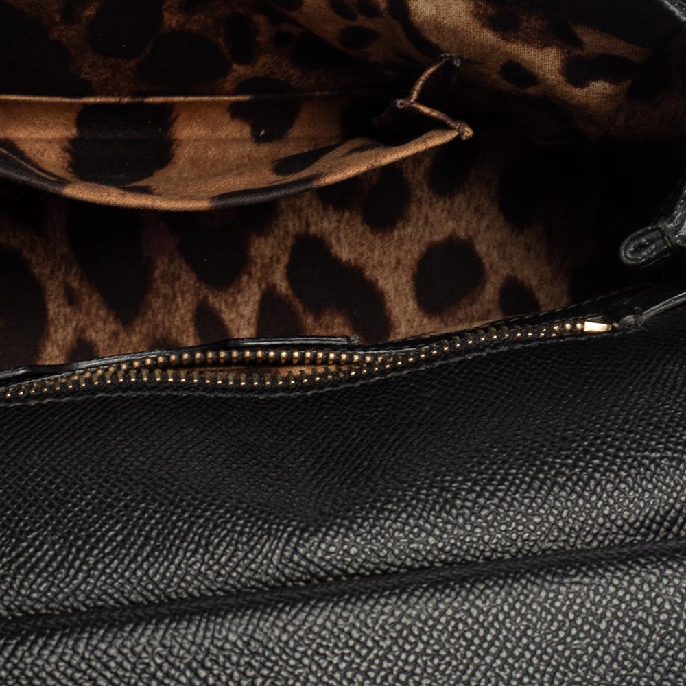 Dolce & Gabbana Borsa media Miss Sicily in pelle nera con manico superiore 6