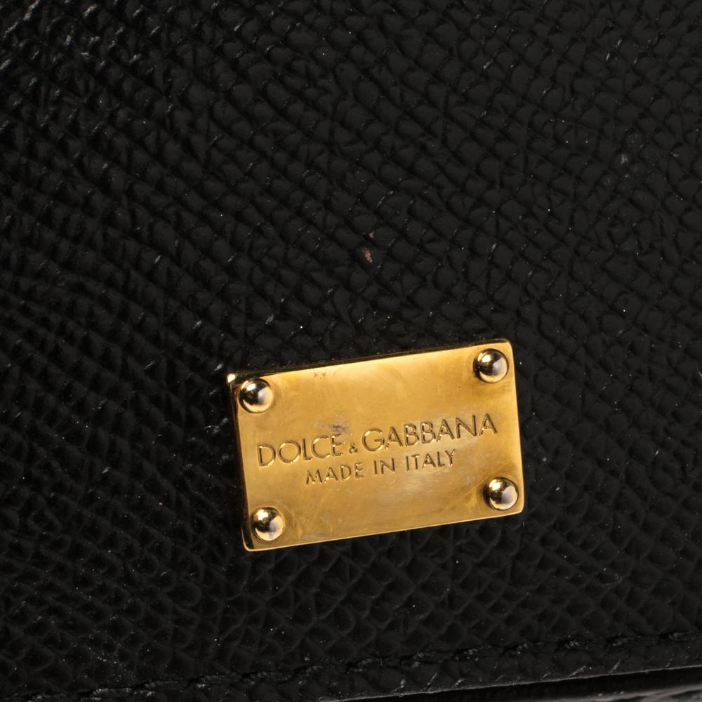 Dolce & Gabbana Black Leather Medium Miss Sicily Top Handle Bag 2