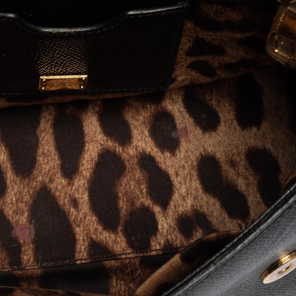Dolce & Gabbana Borsa media Miss Sicily in pelle nera con manico superiore 4