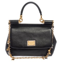 Dolce & Gabbana Black Leather Mini Miss Sicily Belt Bag