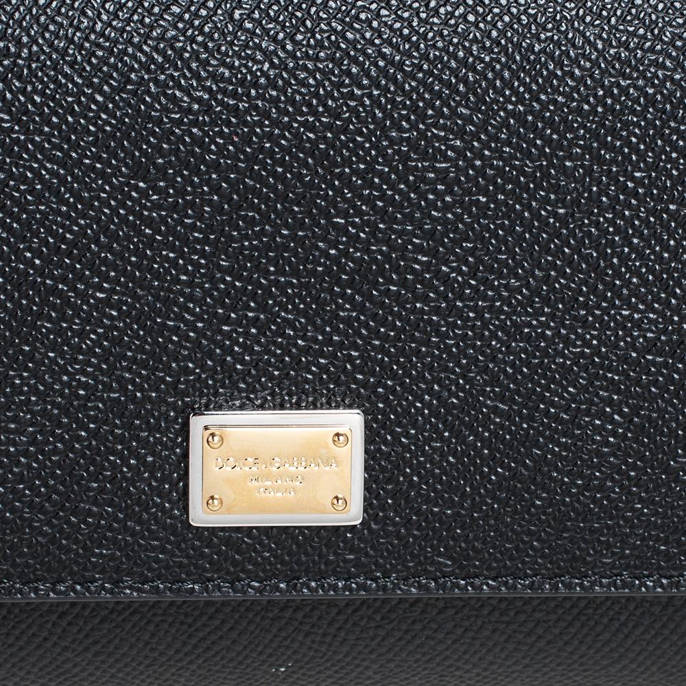 Dolce & Gabbana Schwarzes Leder Mini Miss Sicily Top Handle Bag 6