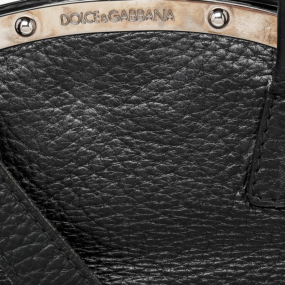 Dolce & Gabbana Black Leather Miss Camp Satchel 1