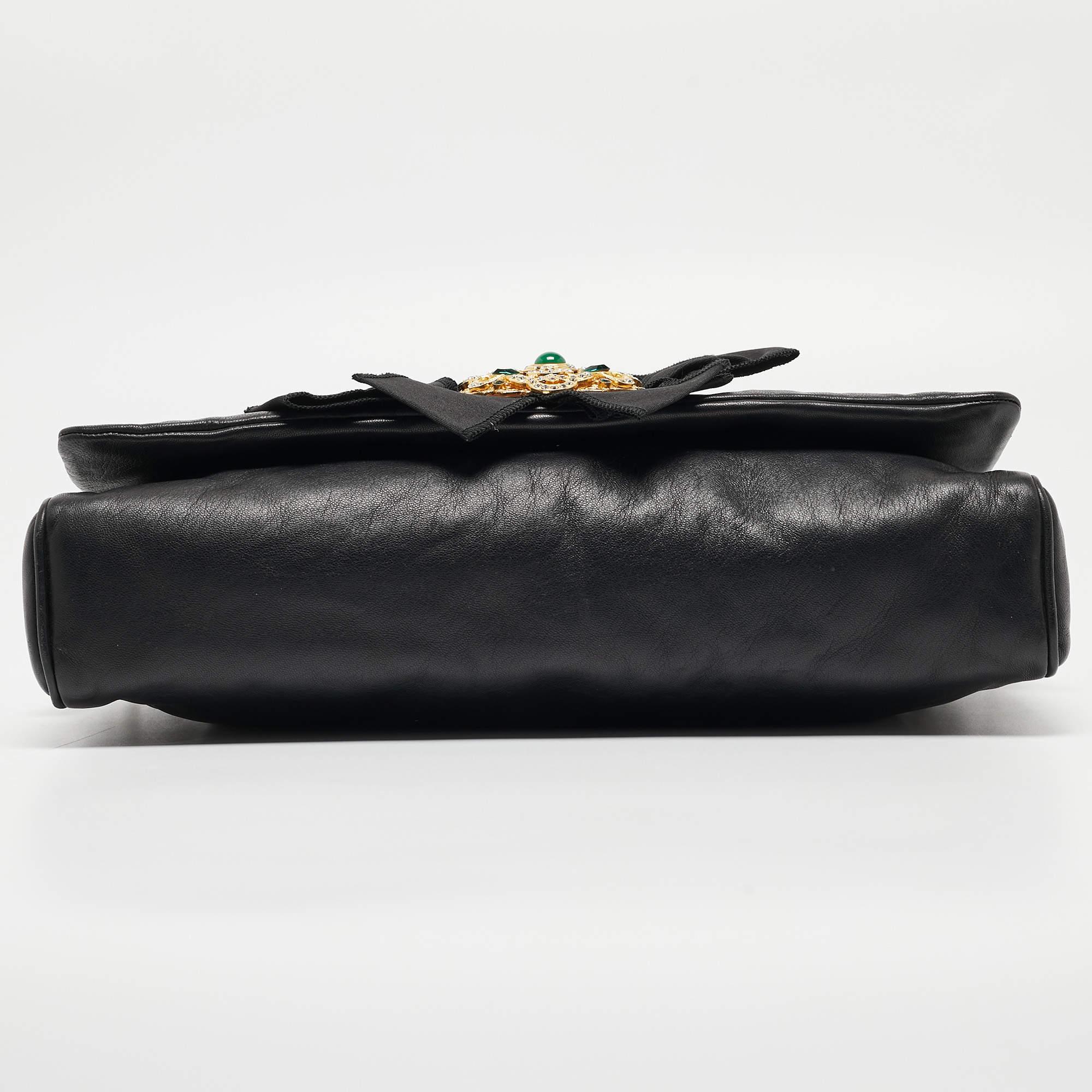 Dolce & Gabbana Miss Duchessa Tasche aus schwarzem Leder im Angebot 6