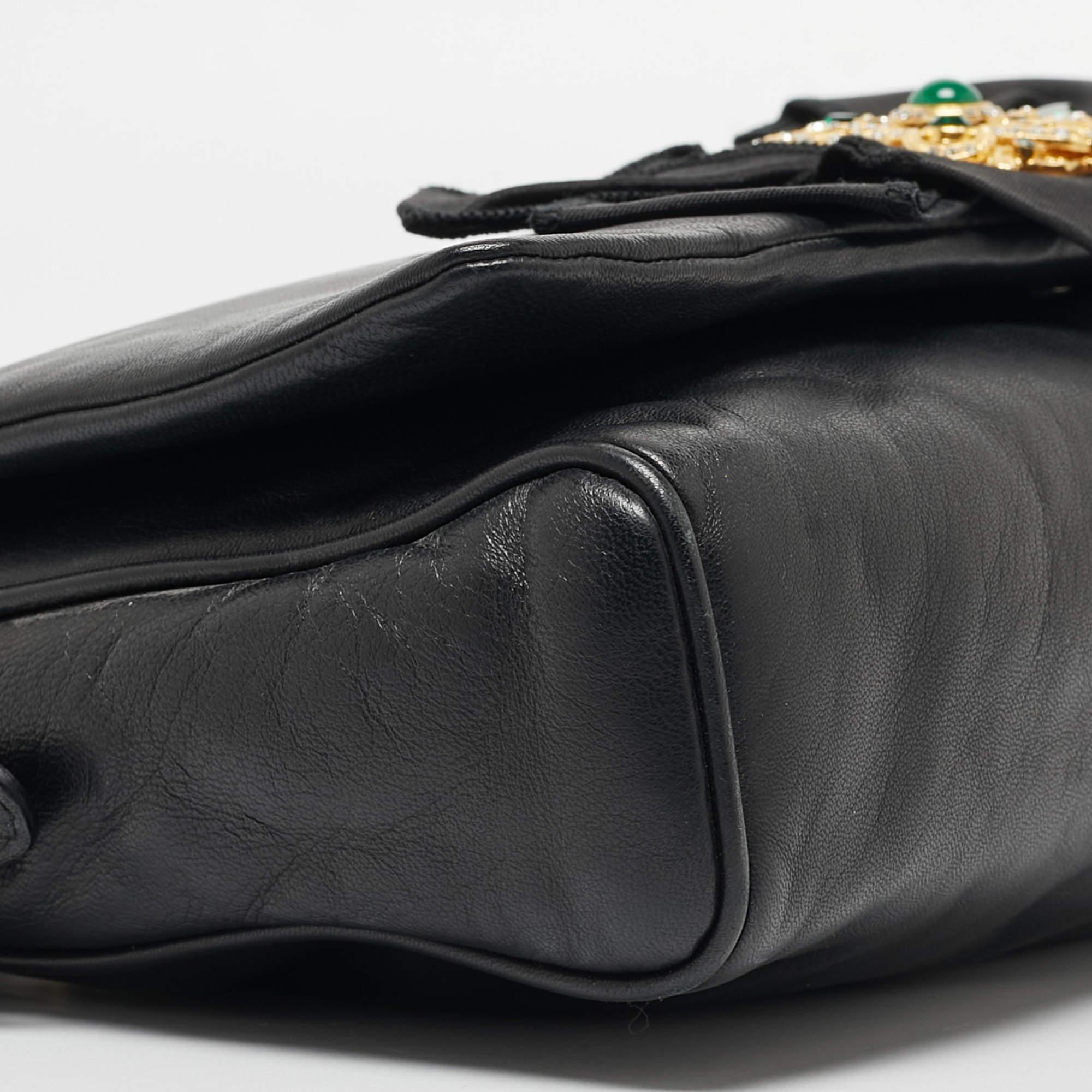 Dolce & Gabbana Miss Duchessa Tasche aus schwarzem Leder im Angebot 7