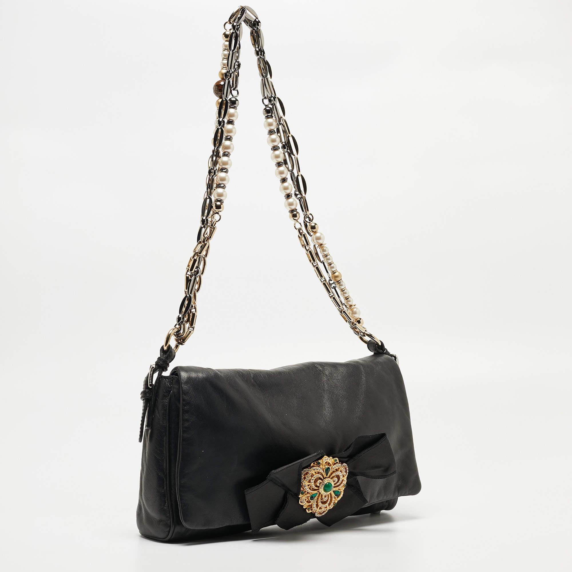 Dolce & Gabbana Miss Duchessa Tasche aus schwarzem Leder im Angebot 5