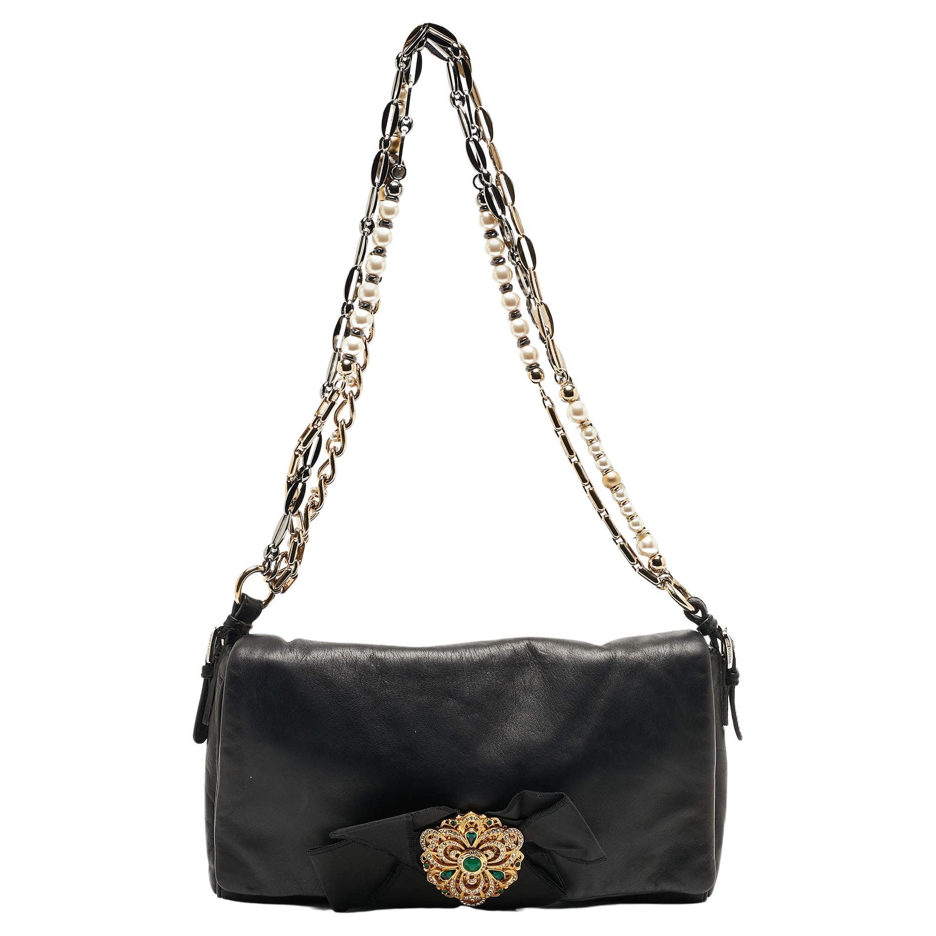 Dolce & Gabbana Miss Duchessa Tasche aus schwarzem Leder im Angebot