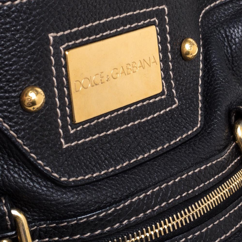 Dolce & Gabbana Black Leather Miss Easy Way Boston Bag 1