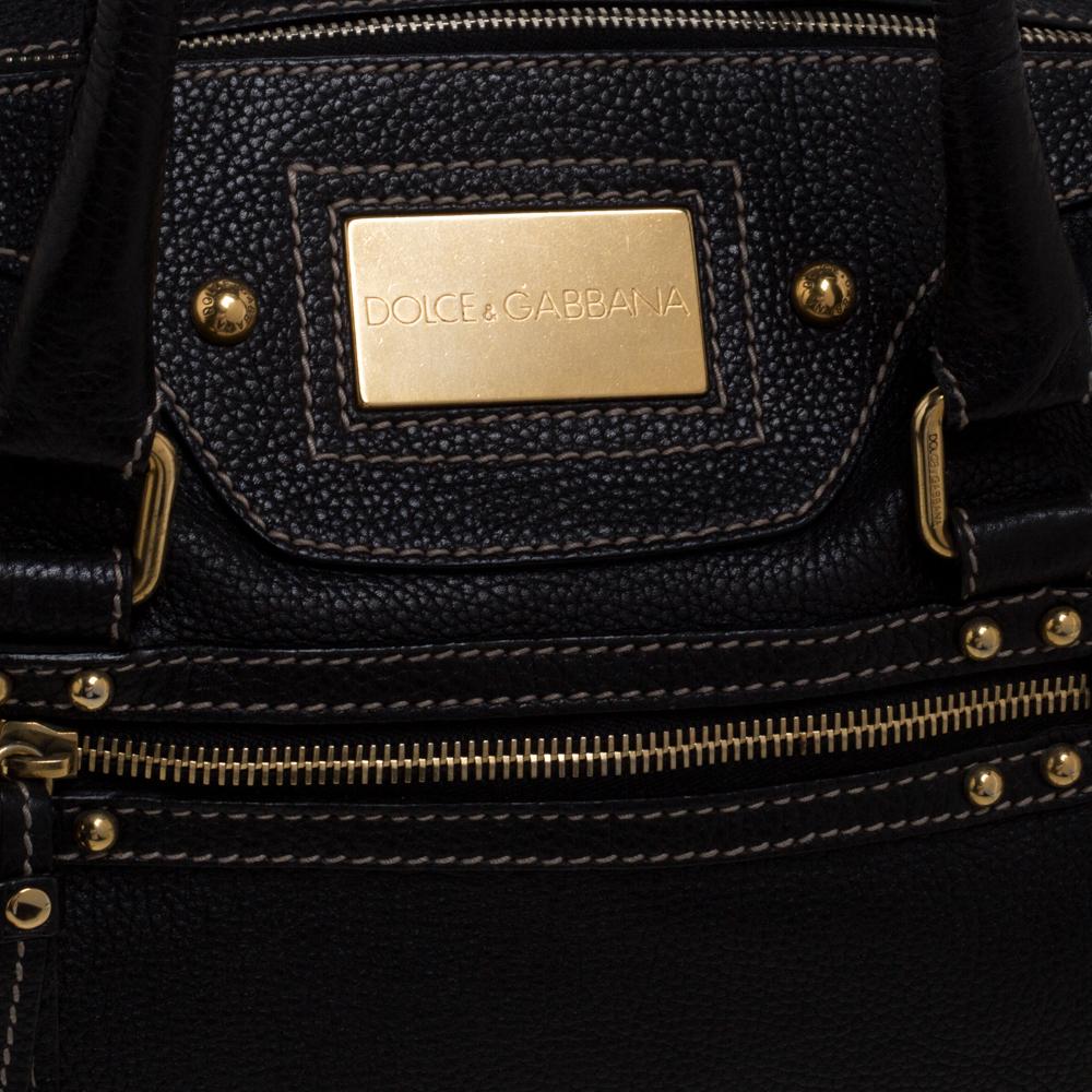 Dolce & Gabbana Black Leather Miss Easy Way Boston Bag 4