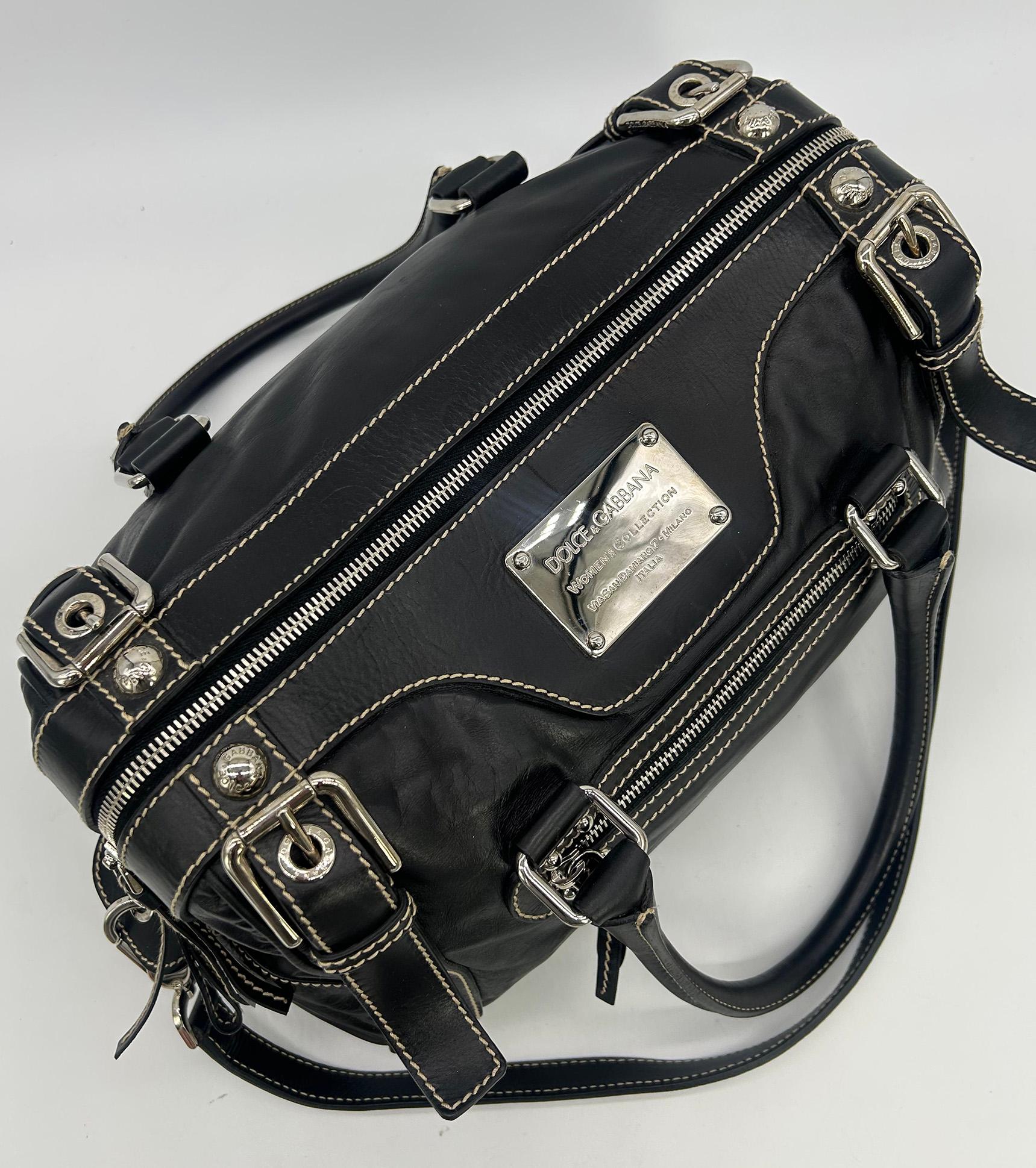 Dolce & Gabbana Black Leather Miss Easy Way Shoulder Bag Tote For Sale 3