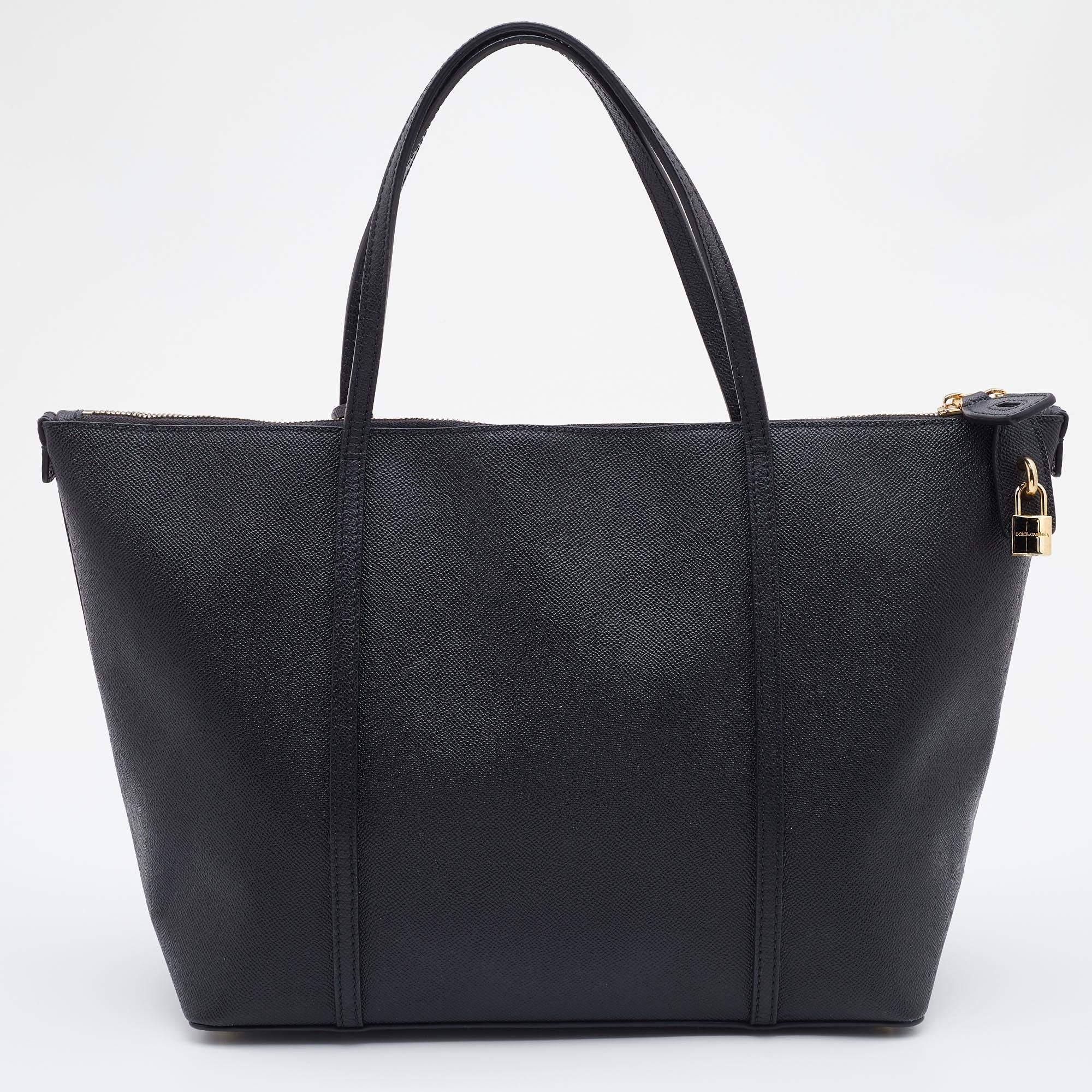 Dolce & Gabbana Black Leather Miss Escape Shopper Tote 1
