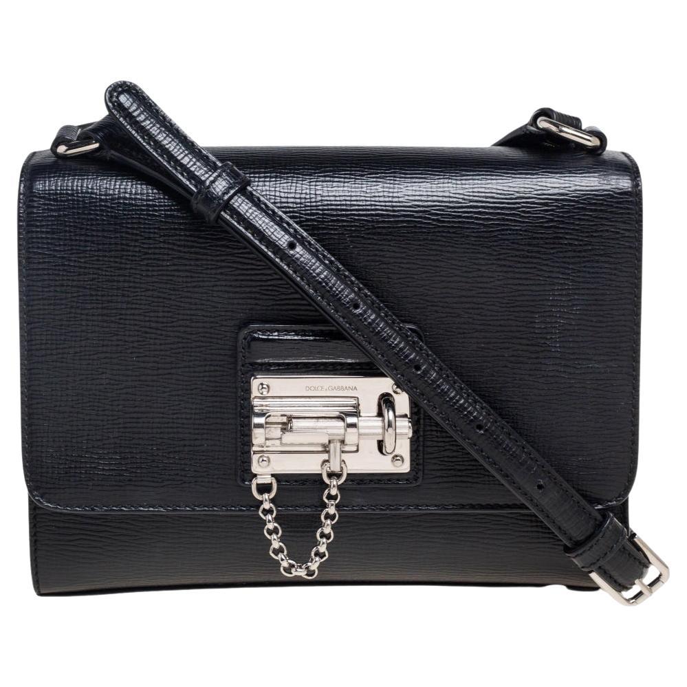 Dolce 
Gabbana Black Leather Miss Monica Shoulder Bag