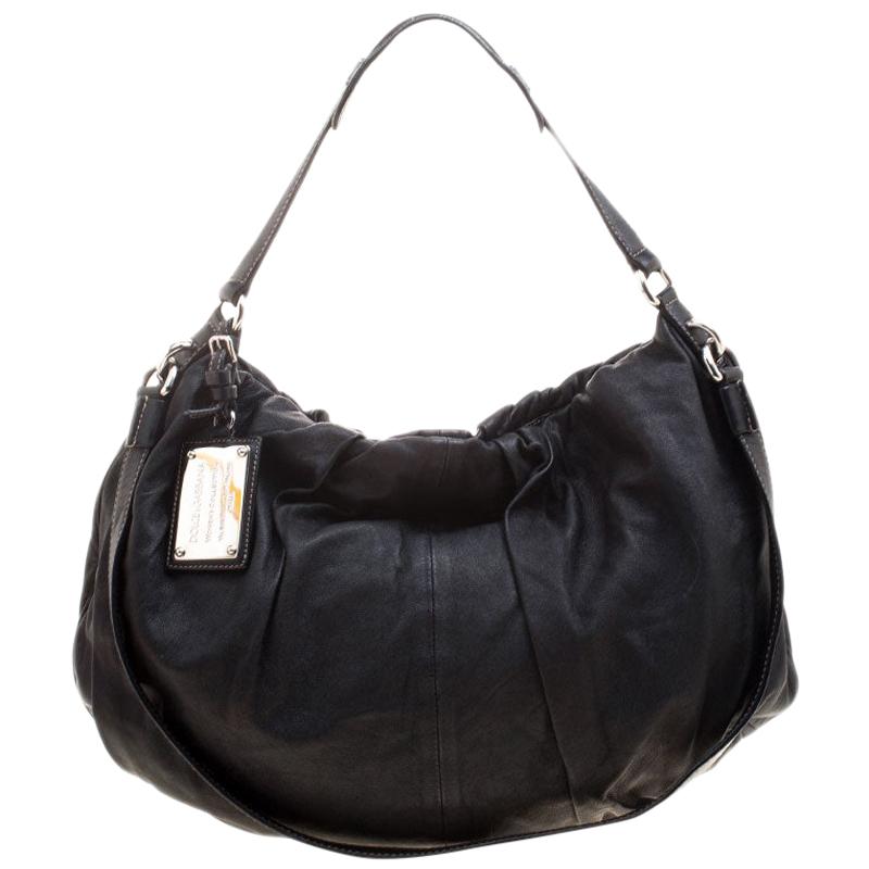 Dolce & Gabbana Black Leather Miss Night and Day Hobo