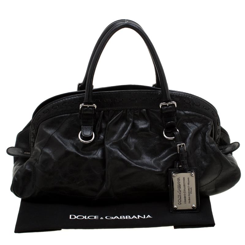 Dolce & Gabbana Black Leather Miss Romantique Satchel 5