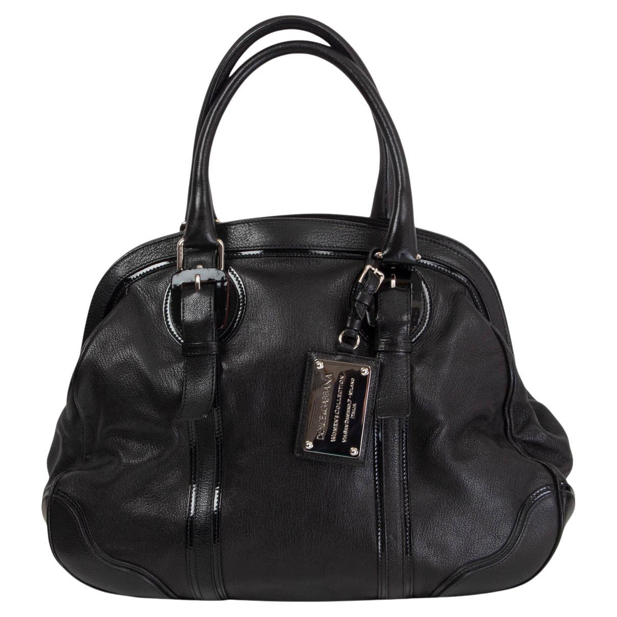 DOLCE & GABBANA black leather MISS ROMANTIQUE Shoulder Bag For Sale