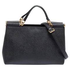 Dolce & Gabbana - Sac cabas Miss Sicily Shopper en cuir noir