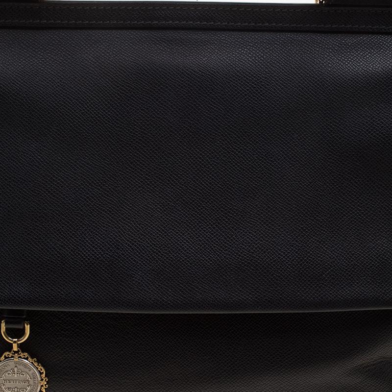 Dolce & Gabbana Black Leather Miss Sicily Top Handle Bag 2