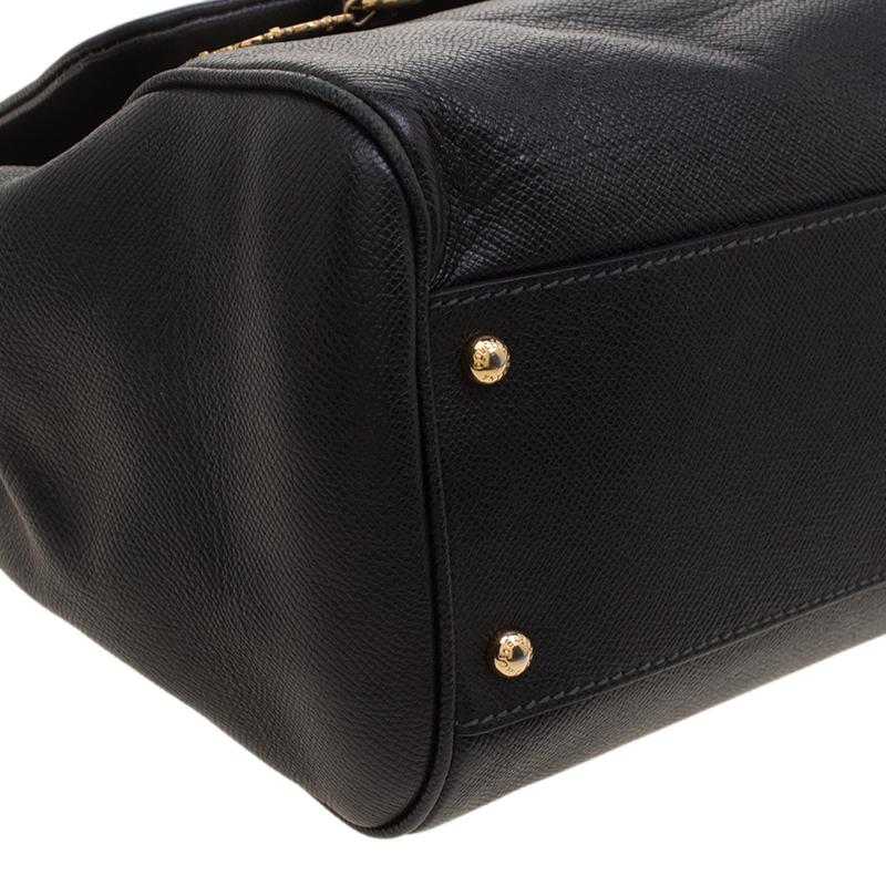 Dolce & Gabbana Black Leather Miss Sicily Top Handle Bag 4