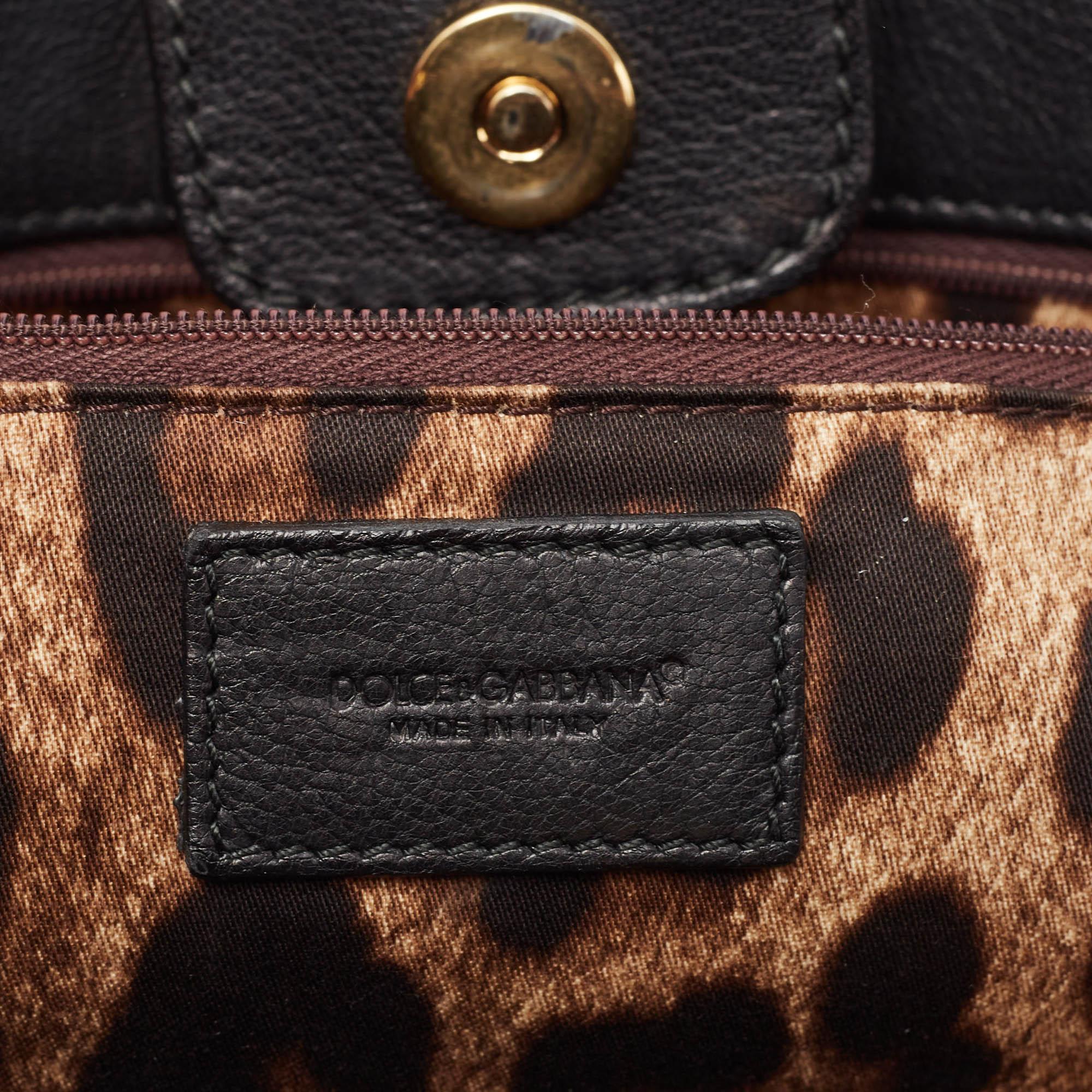 Dolce & Gabbana Black Leather Miss Sicily Tote 6