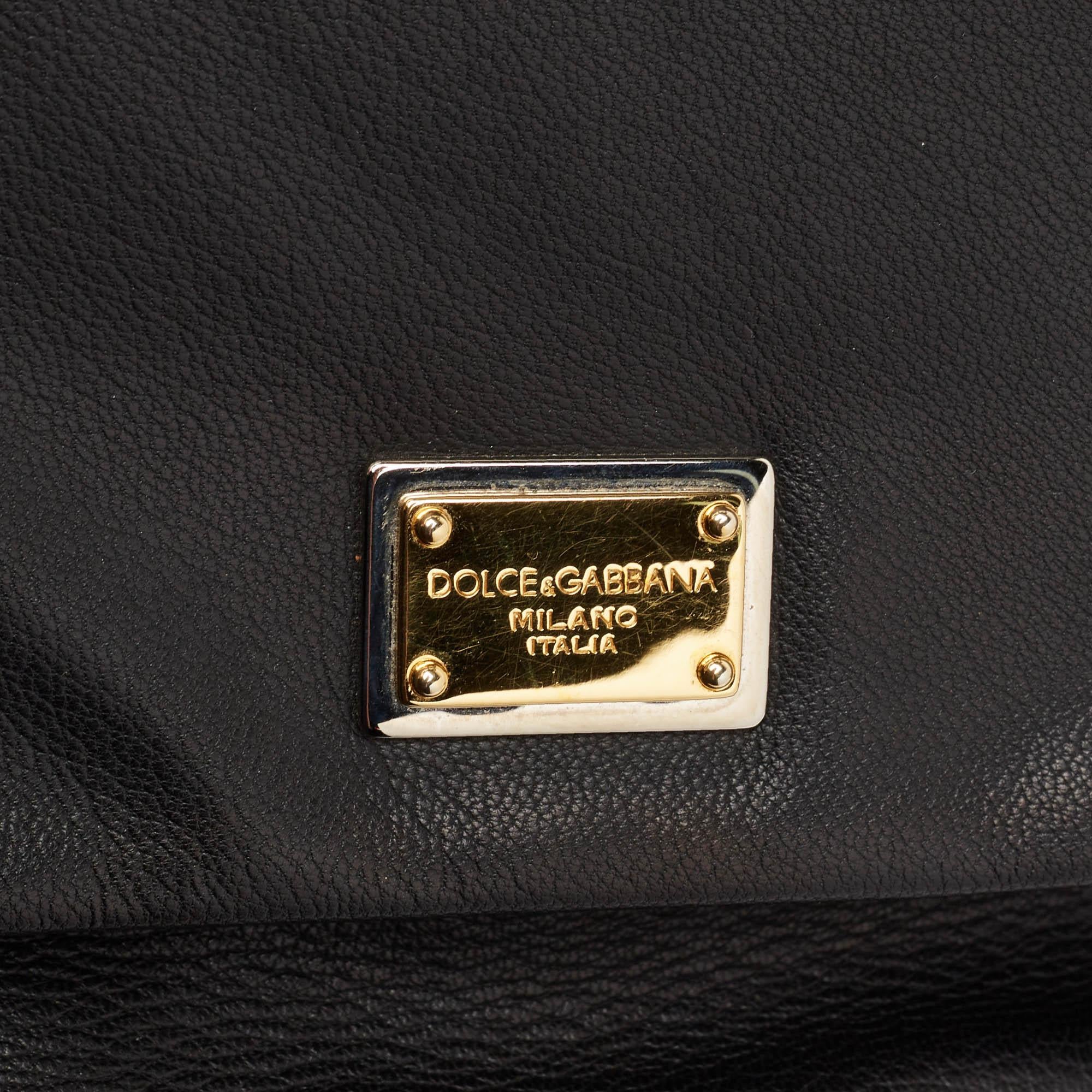 Dolce & Gabbana Black Leather Miss Sicily Tote 1