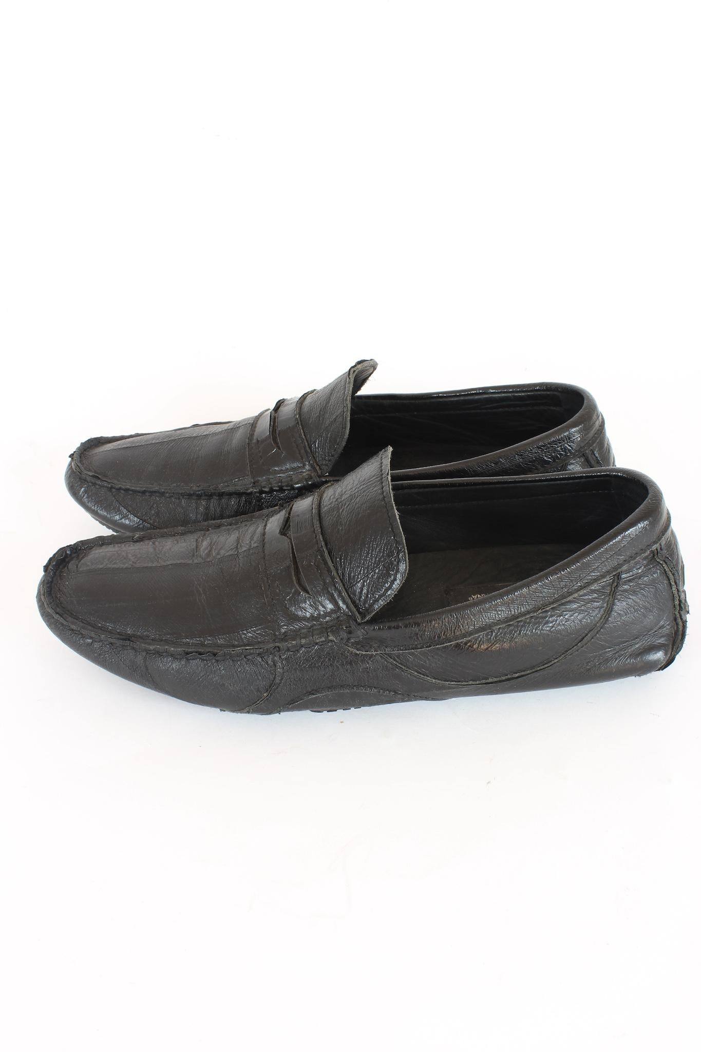 Dolce & Gabbana Black Leather Mocassins Shoes 2000s In Excellent Condition For Sale In Brindisi, Bt