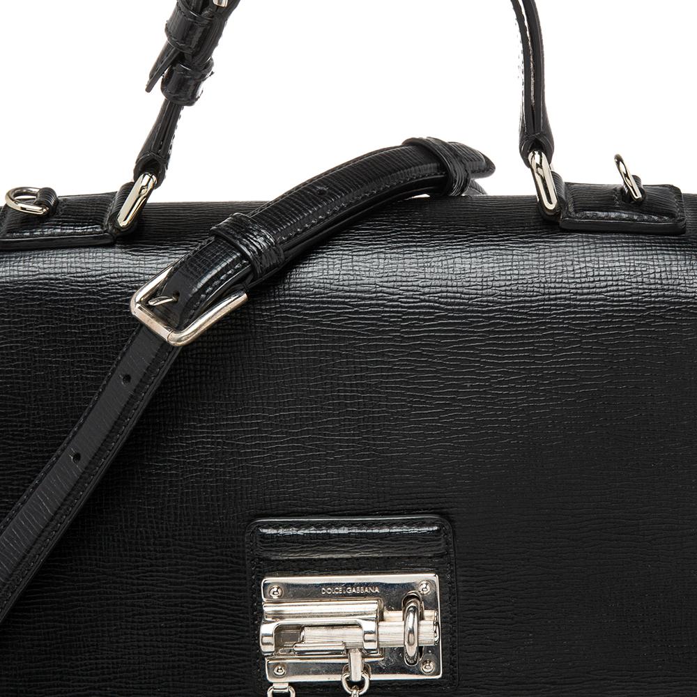 Dolce & Gabbana Black Leather Monica Top Handle Bag 3