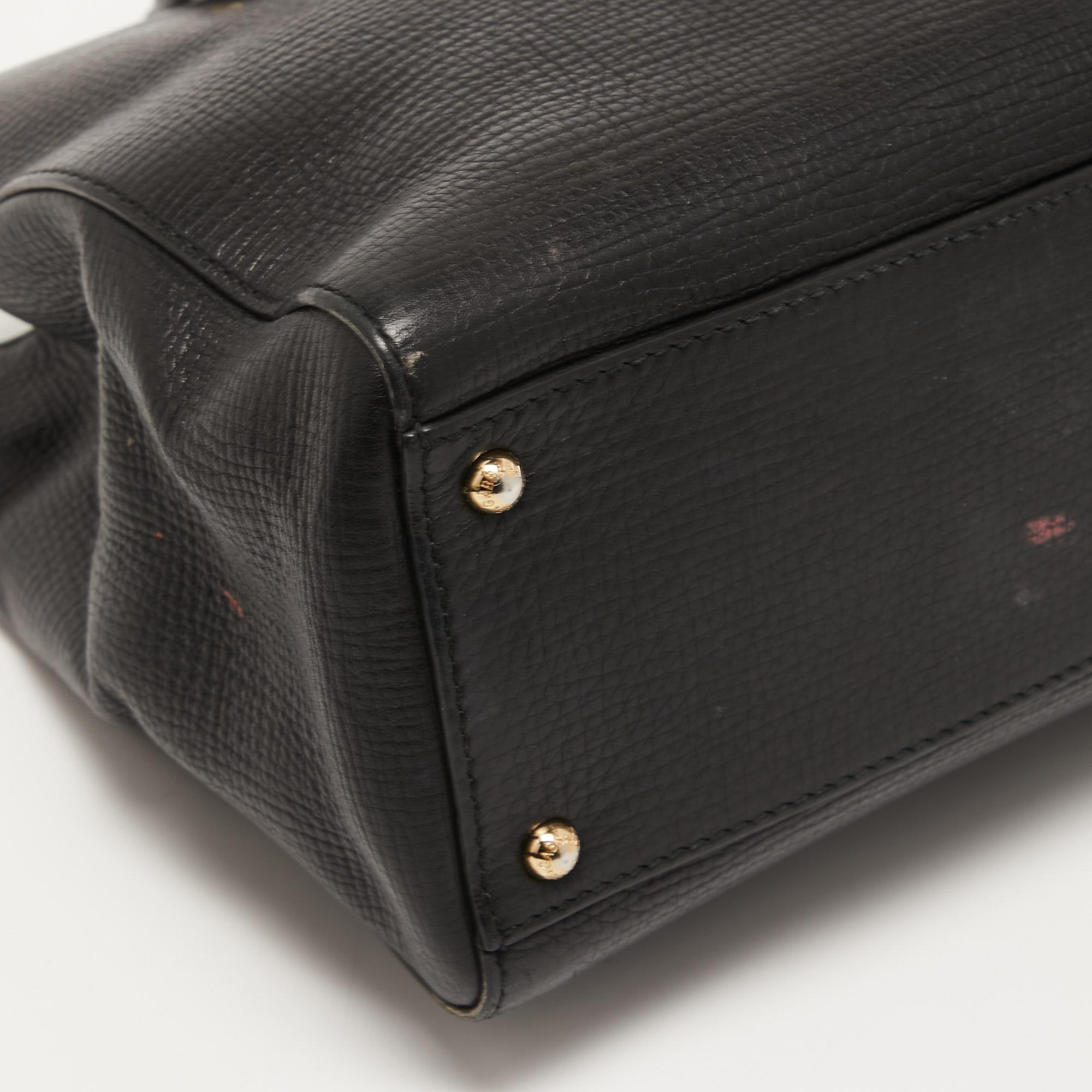 Dolce & Gabbana Black Leather Multi Compartment Tote 4